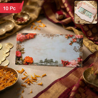 Floral Palace Theme A4 Size Money & Gift Envelope with Scalloped Flap Design – Pack of 10 Pcs