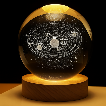 Etched Solar System in Crystal Sphere