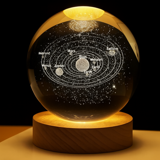 Etched Solar System in Crystal Sphere