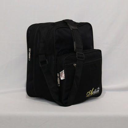 Black Action Tiffin Bag – Multi-Compartment Lunch Bag for Office & School