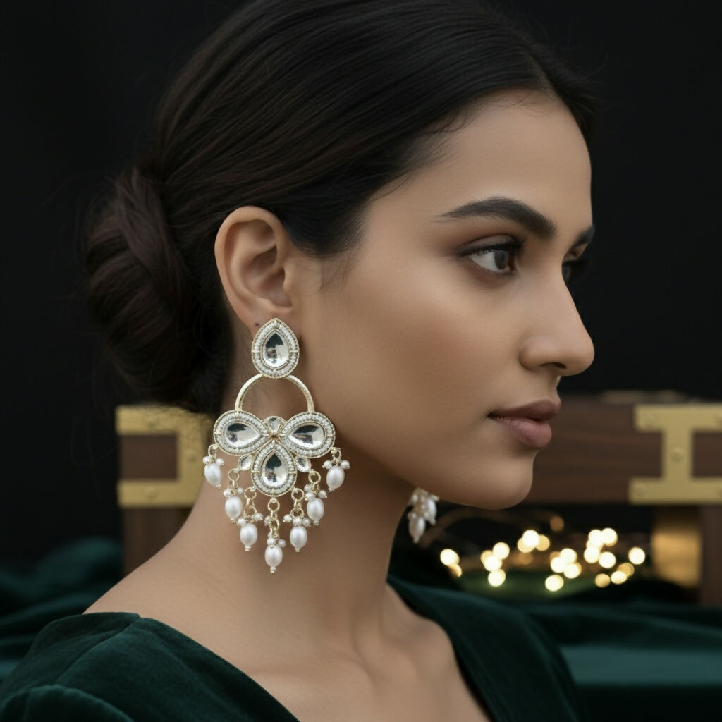 Elegant Dangle Earrings with Pearl Drops