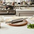 Stainless Steel Rolling Pin for Roti Chapati Pastry Baking and Dough Preparation