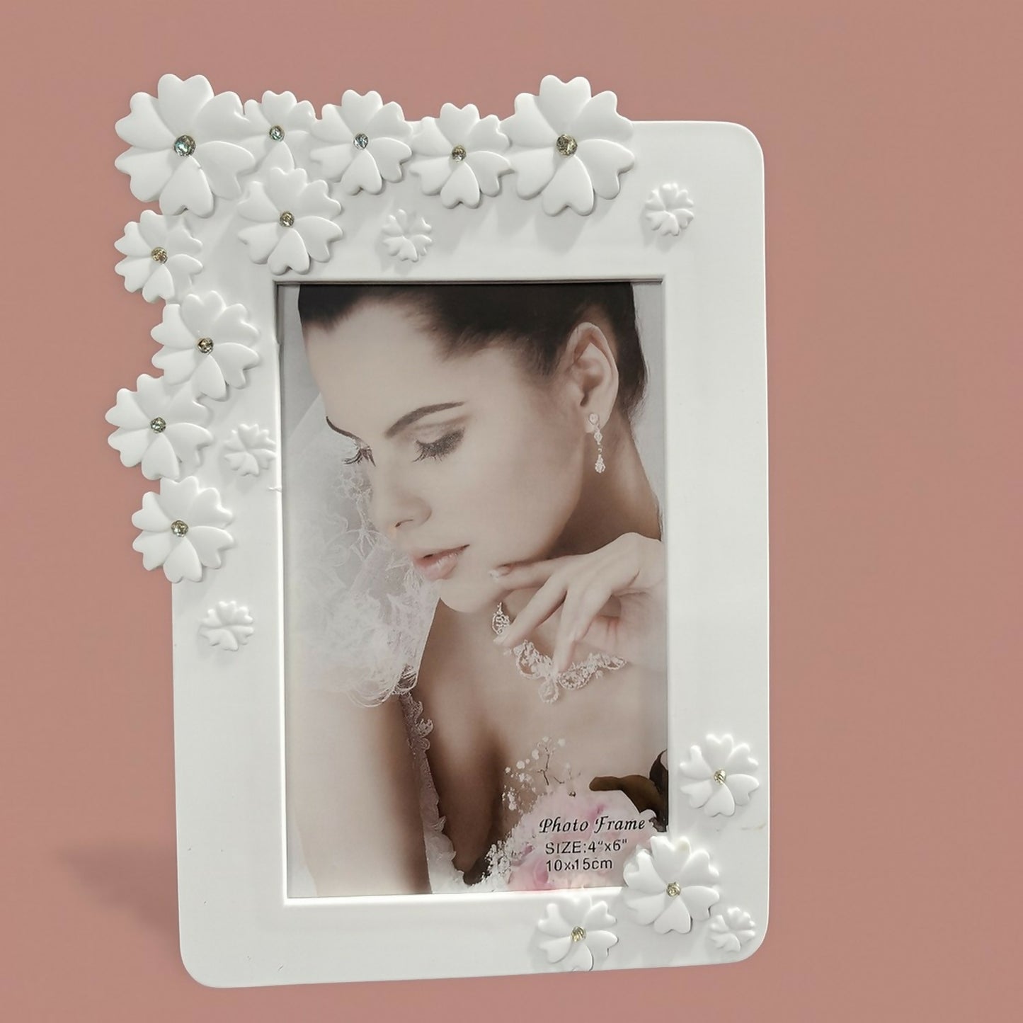 Decorative Flower Photo Frame for Home Décor, Bedroom, Living Room 4x6 Inch