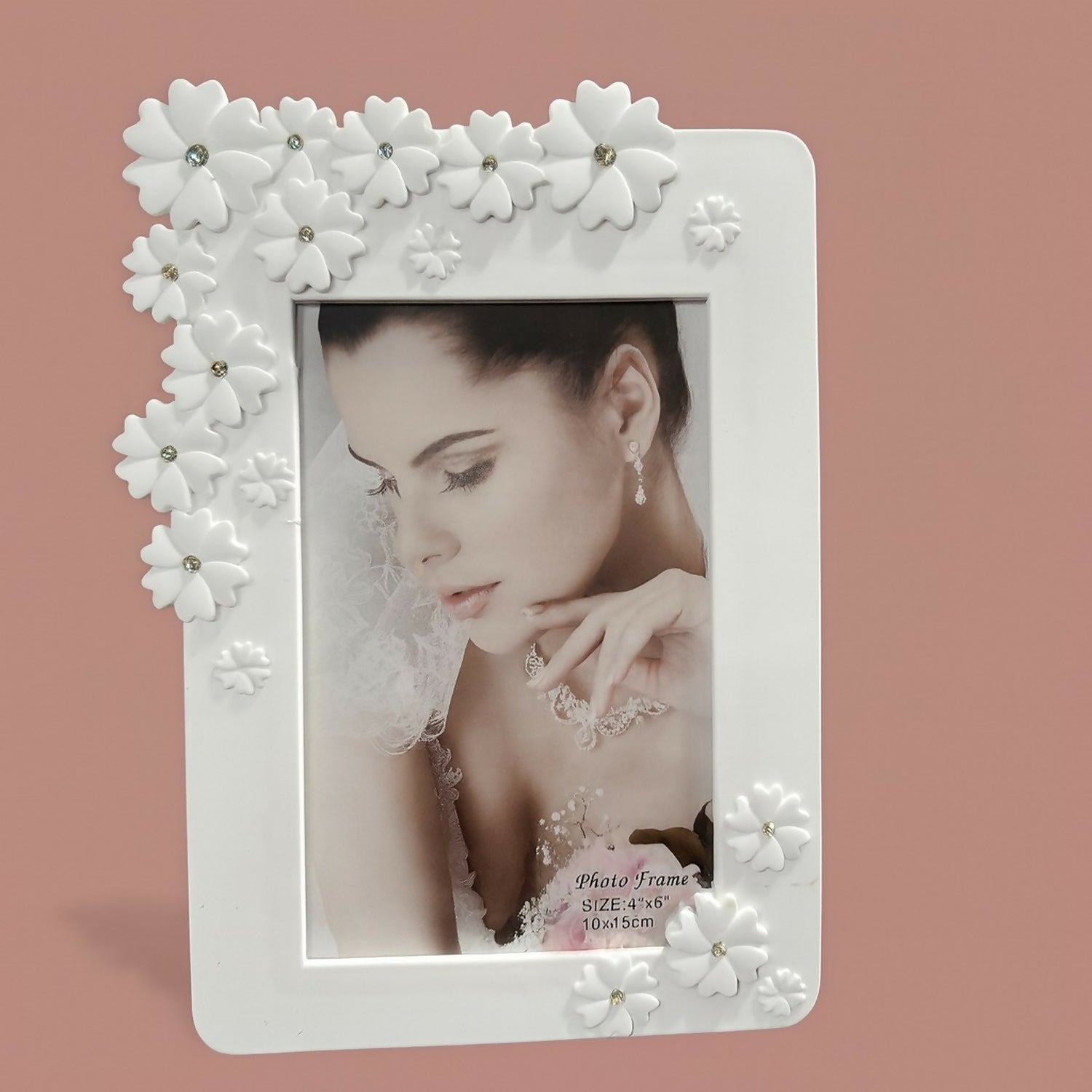 Decorative Flower Photo Frame for Home Décor, Bedroom, Living Room 4x6 Inch