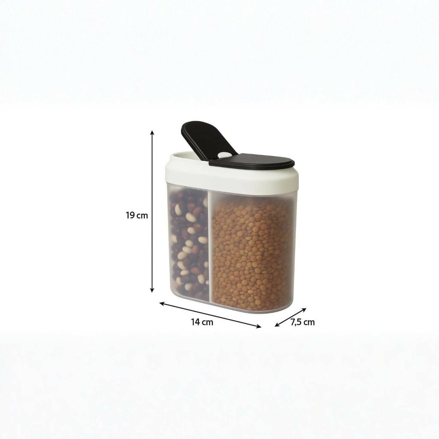 Hand sealing the airtight lid of a dual compartment container