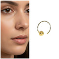 Gold Seamless Nose Ring – Minimalist Ball Hoop Piercing