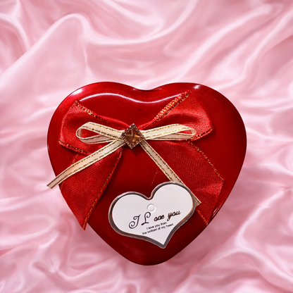 Heart Shape Gift Box with Artificial Roses & Butterfly Pendant Necklace for Gifting (DESIGN MAY VARY OF THE NECKLACE)