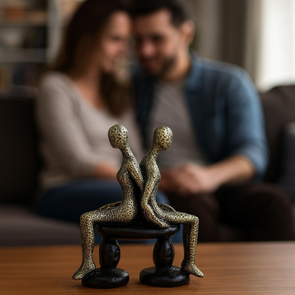 Abstract Couple Sitting Showpiece Statue for Home Decor & Gifting
