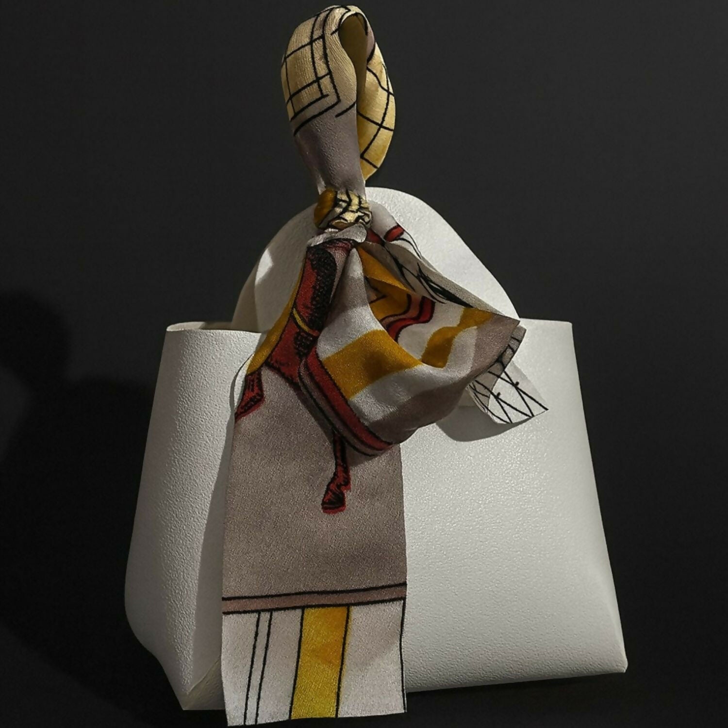 Premium Mini Gift Bag with Handle and Decorative Scarf Tie | Luxury Paper Gift Bag for Jewelry, Candles, Perfumes, Return Gifts, Wedding, Birthday, Anniversary | Reusable Elegant Party Favor Bag