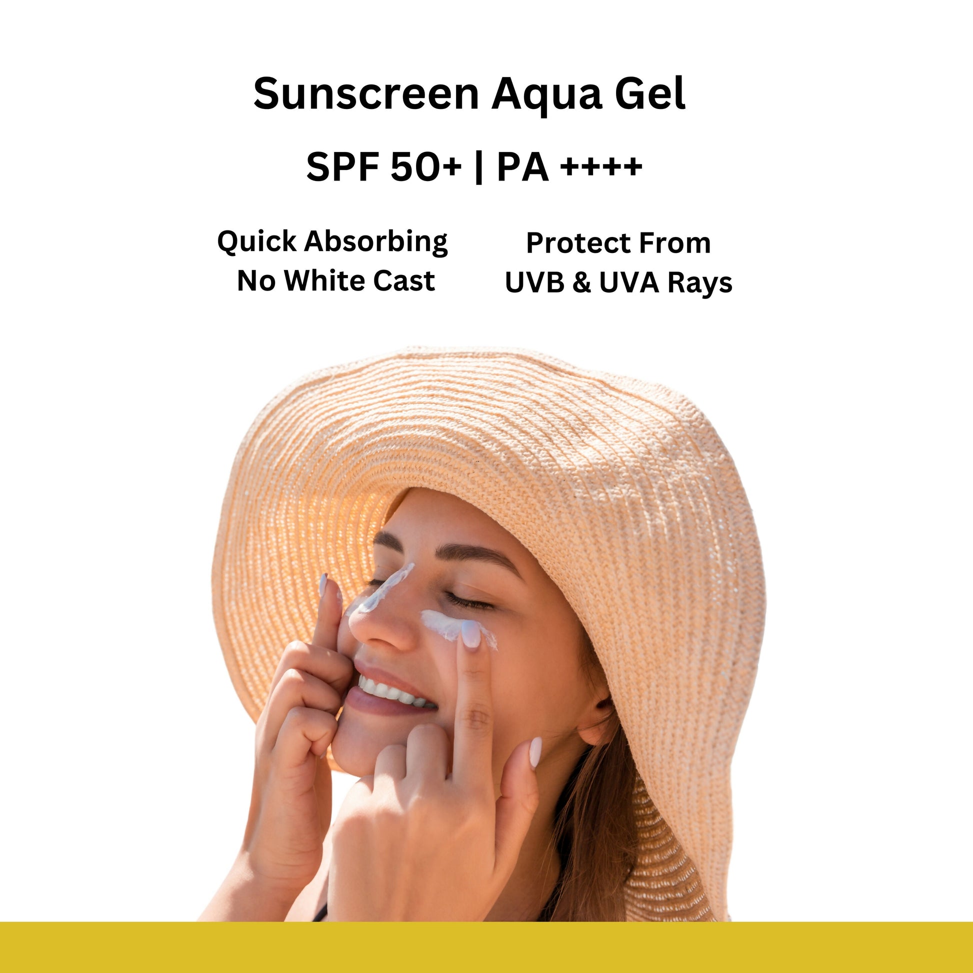 Sunscreen Aqua Gel on hand showcasing quick absorption