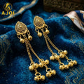 Traditional Antique Gold Chain Drop Earrings – Elegant Festive Jewelry