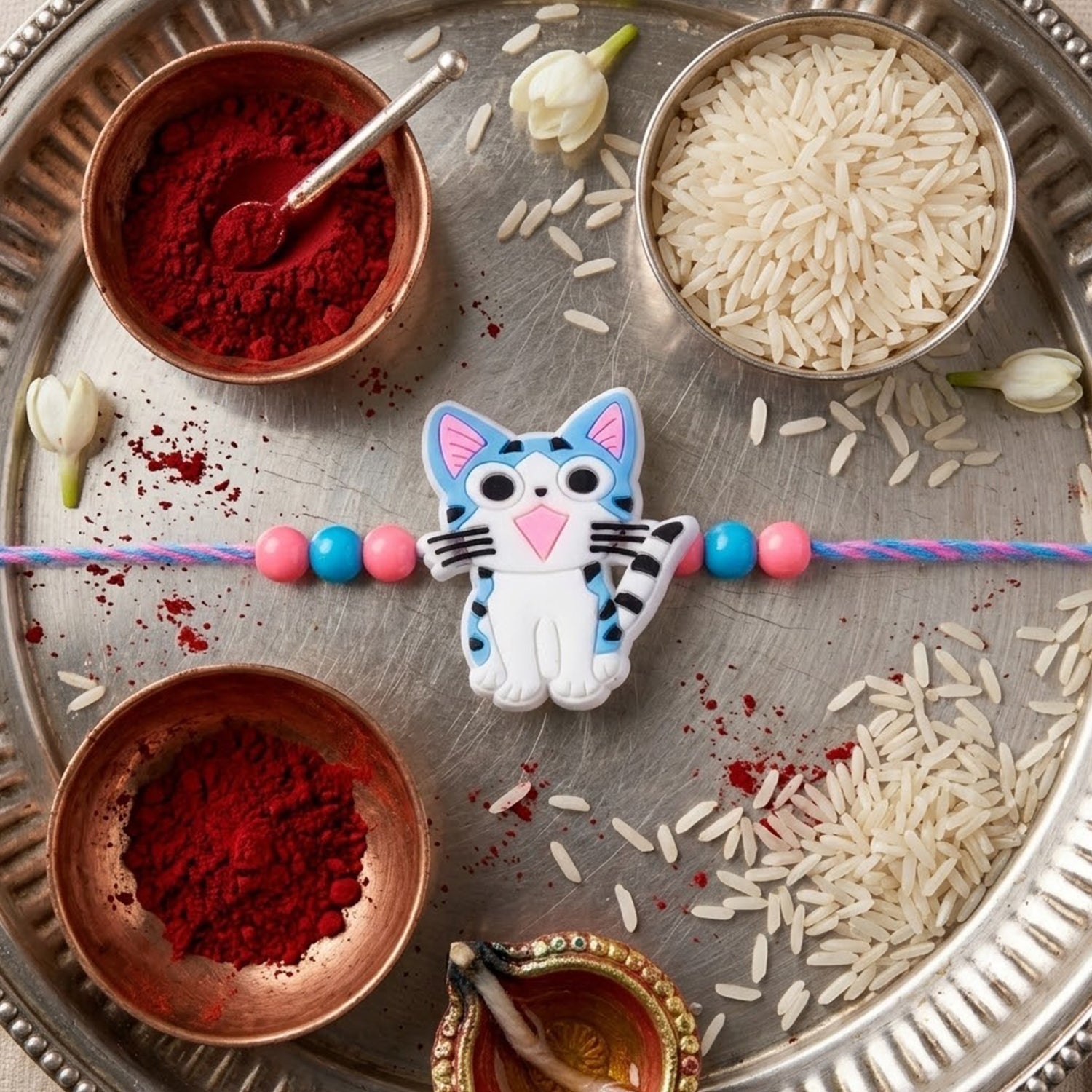 Rakhi Cute Cartoon Kitty Cat for Brother's Festive Gift (10pcs)