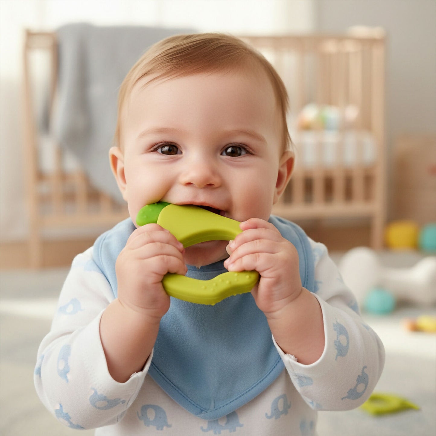 Guava shaped silicone baby teether