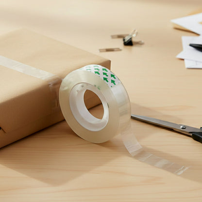Clear Transparent Tape 33x12 mm Strong Adhesive Office Tape (Pack of 12)