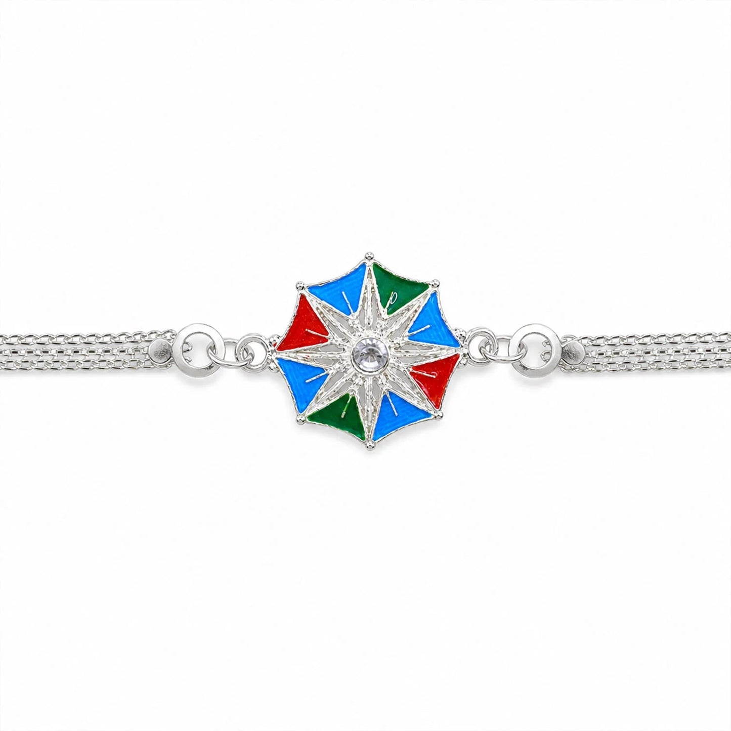 Star Shaped Rakhi Vibrant Central Stone for Raksha Bandhan (5pcs)