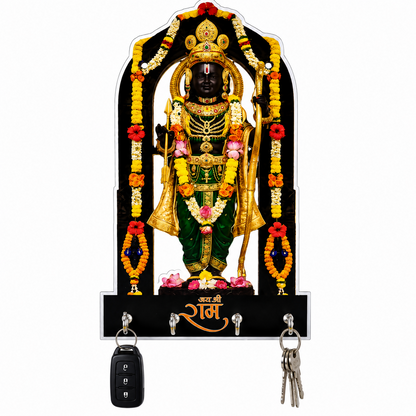 Elegant wooden divine idol wall key holder, perfect for home entrance or gift