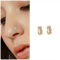 Clip On Nose Pin Combo – Floral & Heart Stone Fake Piercing Set