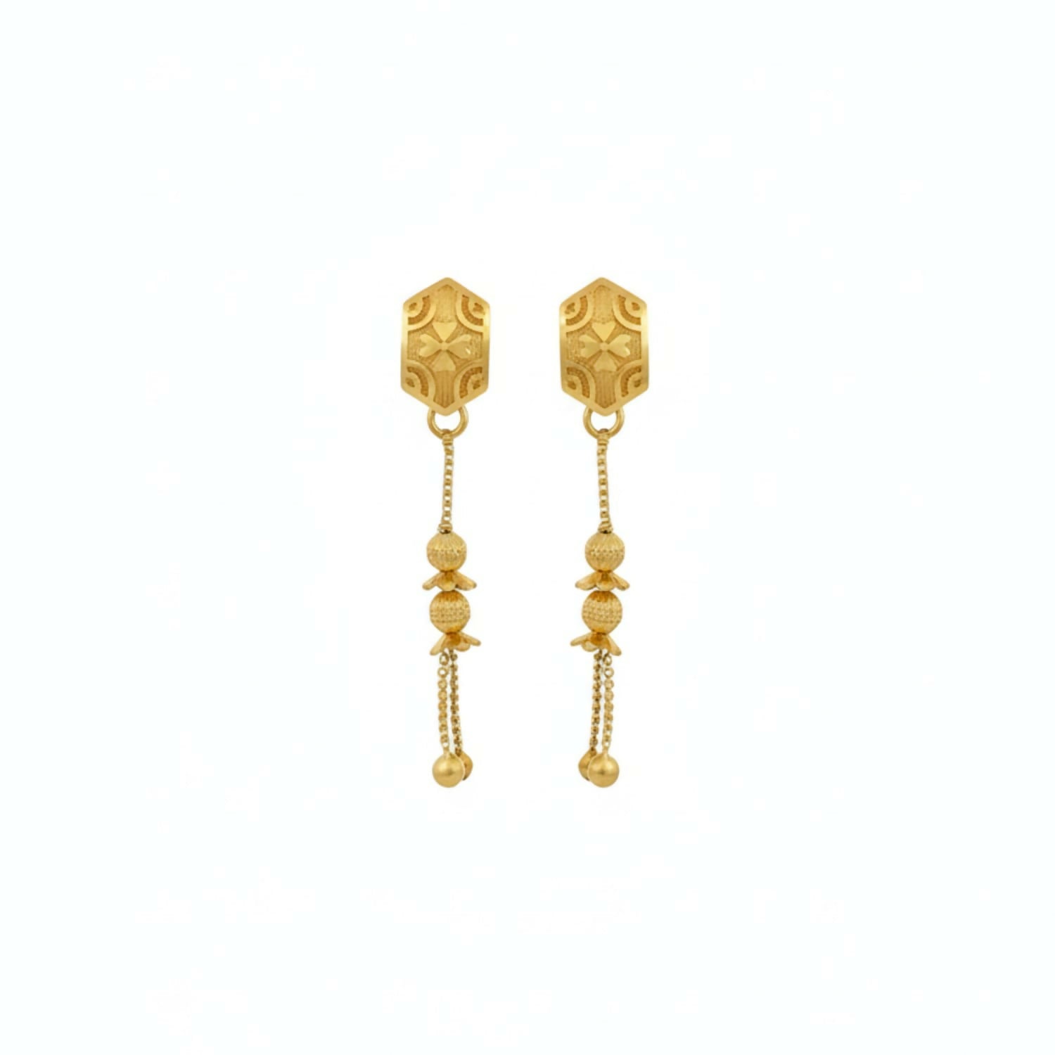 Long Chain Beads Golden Earrings for Women & Girls – Traditional Fancy Jewellery Gift