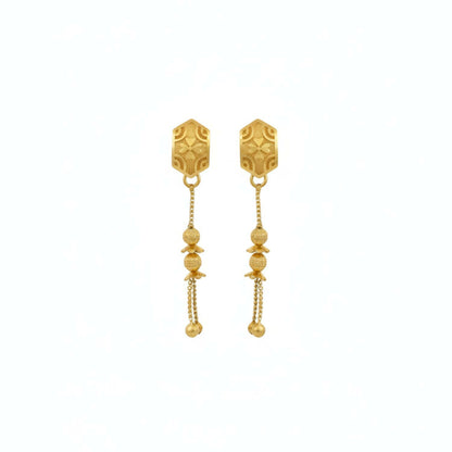 Long Chain Beads Golden Earrings for Women & Girls – Traditional Fancy Jewellery Gift