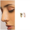 Rose Gold Nose Cuff Set – Elegant Non-Piercing CZ Jewelry