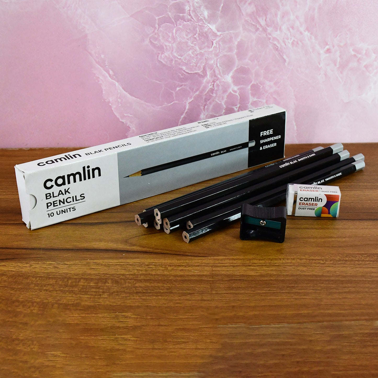 Camlin Black Pencils – Pack of 10 Smooth Writing Graphite Pencils