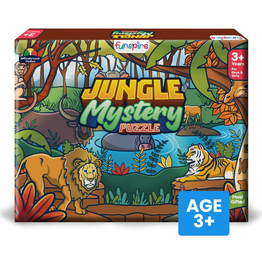 JUNGLE MYSTERY PUZZLE - AGE 3+ (38 PUZZLE PIECES) MDF PUZZLE SERIES