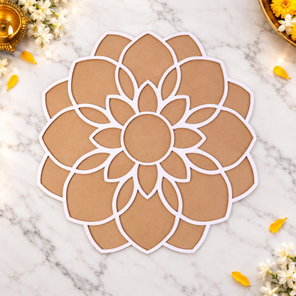 Large Flower Rangoli Stencil for Diwali Decoration, Puja and Festive Floor Art