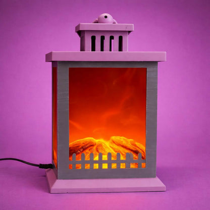 Close-up of decorative lantern lamp with ambient flicker light