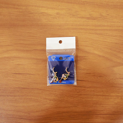 Stylish gold-tone earrings with multicolor stones perfect for parties and special occasions