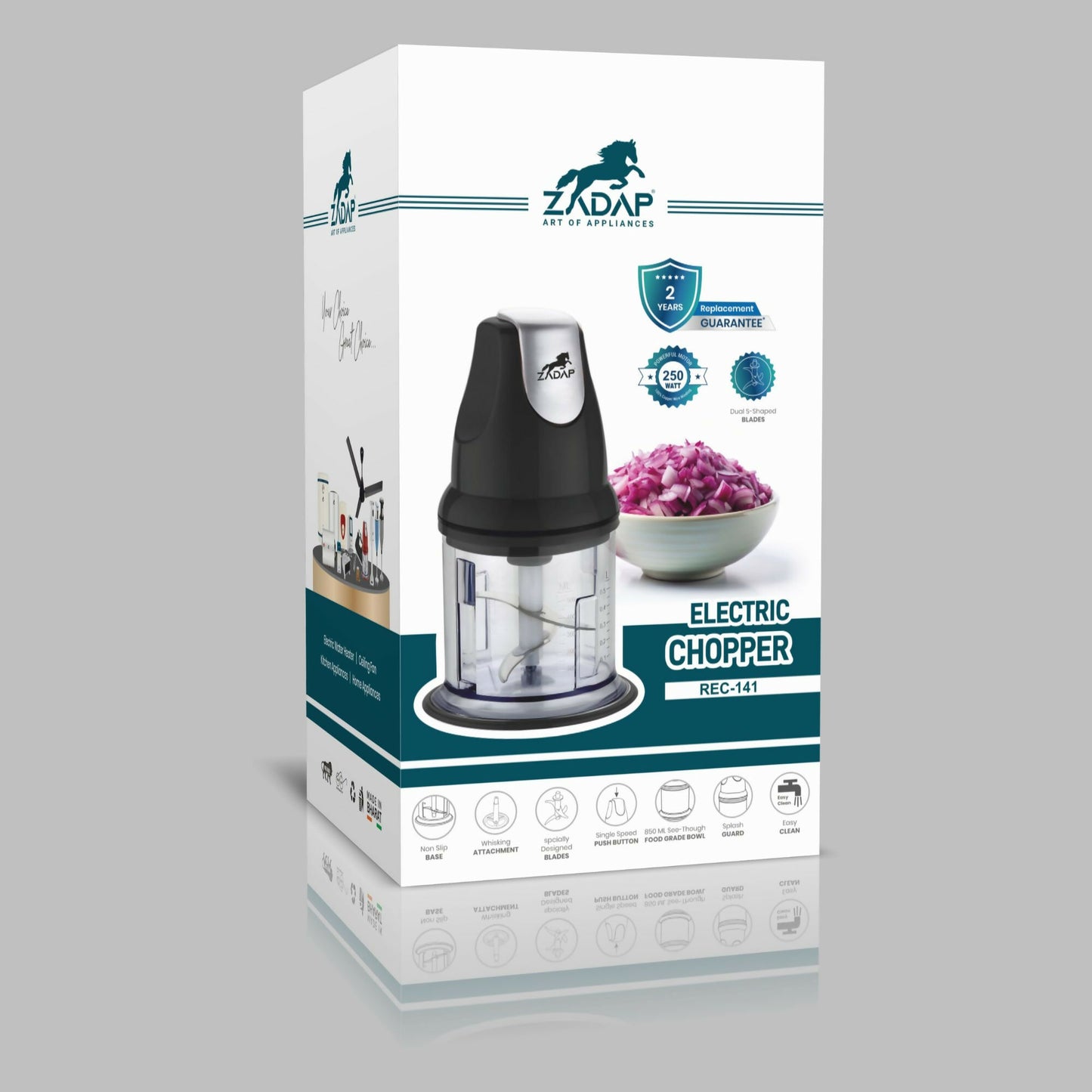 ZADAP Electric Food Chopper black and silver premium finish