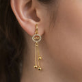 Love Charm Tassel Earrings – Elegant Gold Finish for Romantic Style