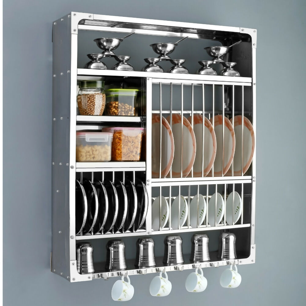 Wall-Mounted Stainless Steel Kitchen Dish Rack | 35×45 inch Heavy-Duty Storage Organizer