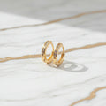 Gold Finish Crystal Studded Hoop Earrings – Elegant Sparkle