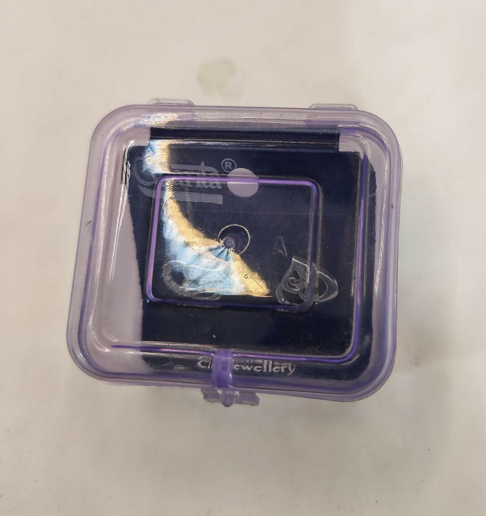 Silver-Plated Heart Stud Earrings with AD for women and girls