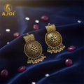 Marwadi Sun-Motif Earrings – Traditional Pearl Jhalar Design