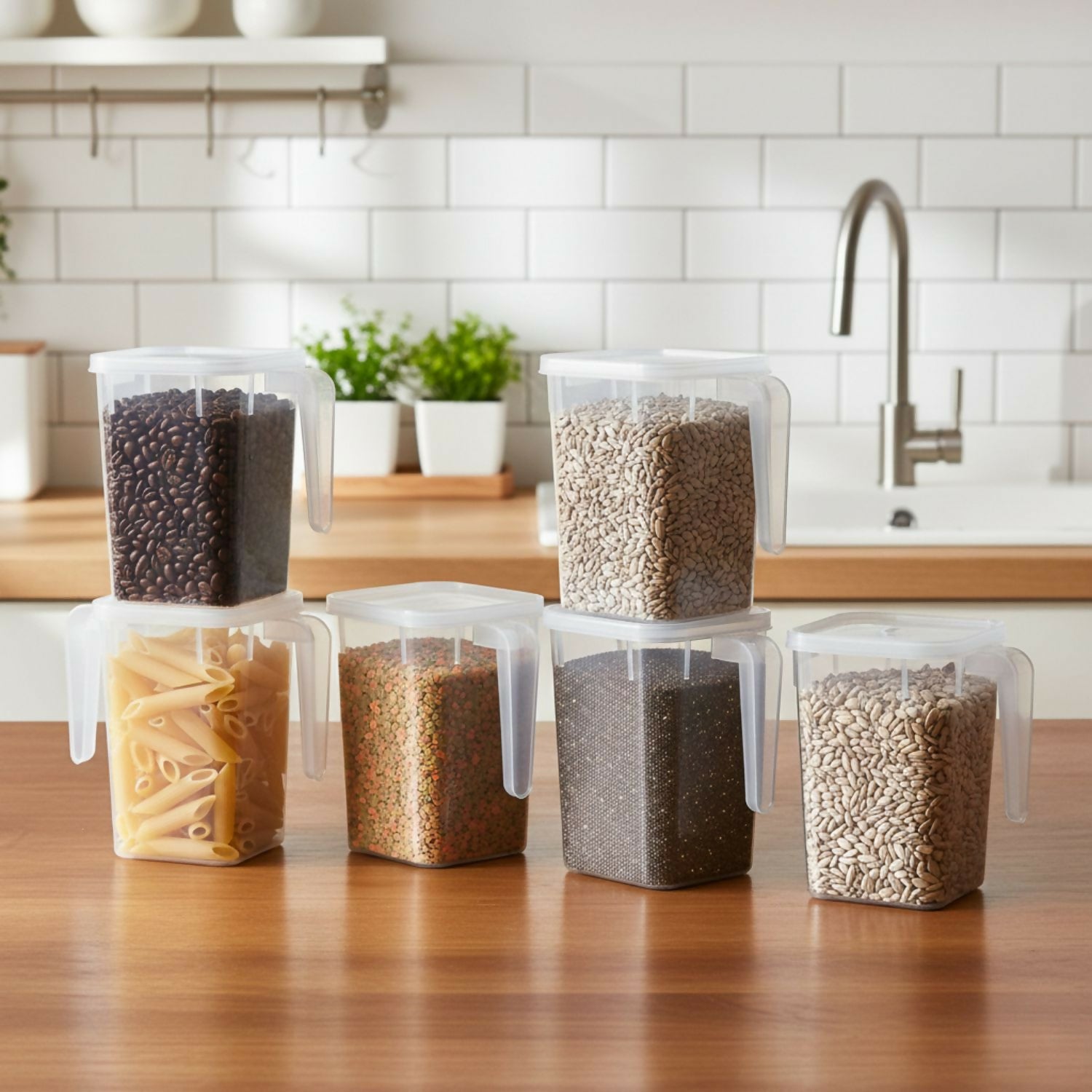 Lid-Containers with handle Pack of 6