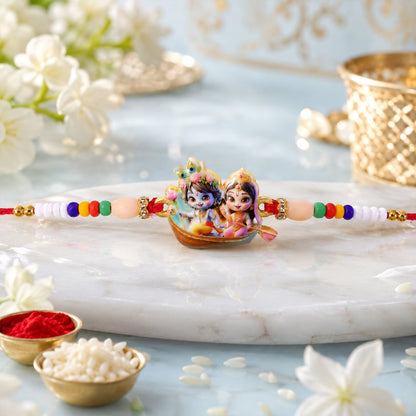 Lord Krishna Radha Rakhi Devotional Gift for Brother (10pcs)