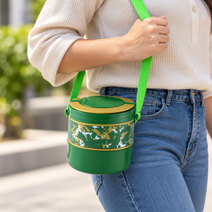 Details of 2layer adjustable insulated tiffin set.