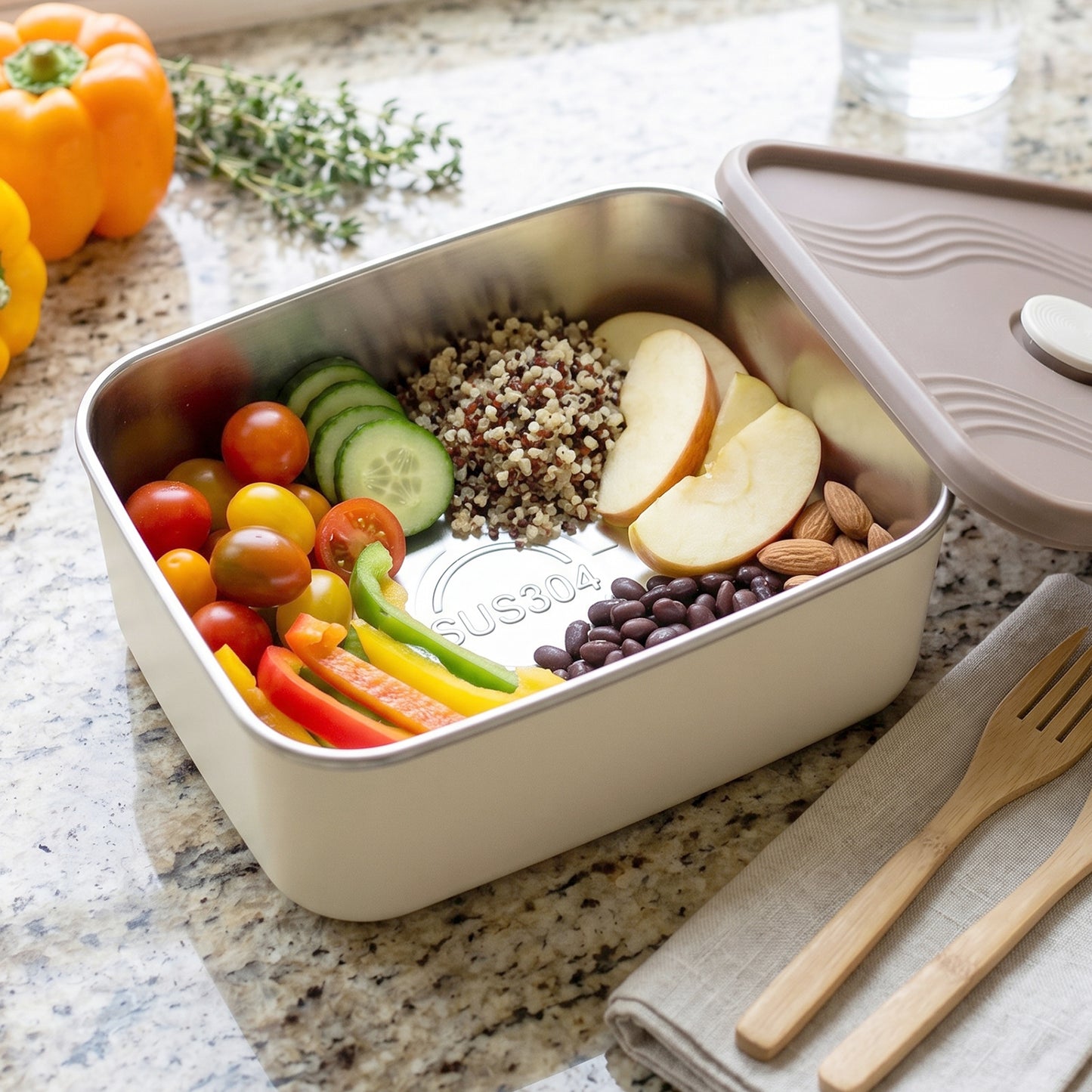 Lightweight insulated lunch bag with handle, perfect for office or school meals