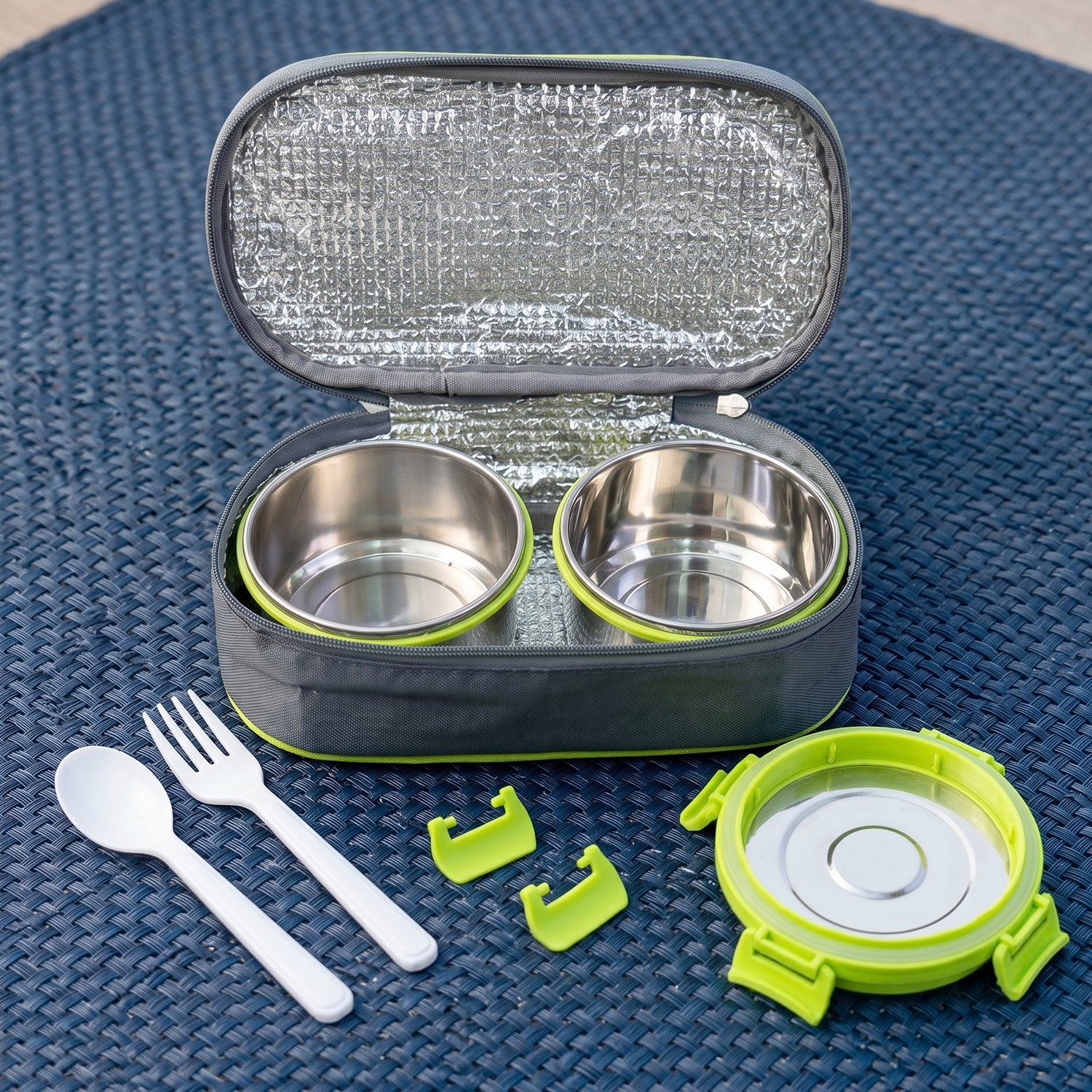 Travel & Outdoor Insulated Steel Lunch Box Set