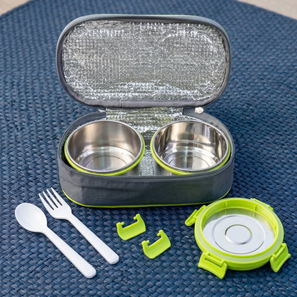 Travel & Outdoor Insulated Steel Lunch Box Set