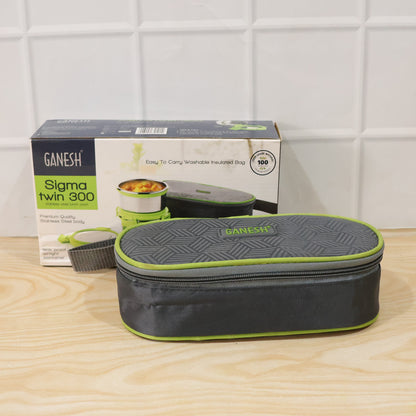 Ganesh Sigma Twin 300 Stainless Steel Lunch Box Set (1 Set)