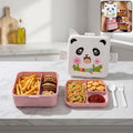 Kids Lunch Box with Compartments – Panda Design & Utensils for School & Travel