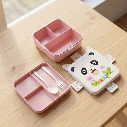 panda kids lunch box side view