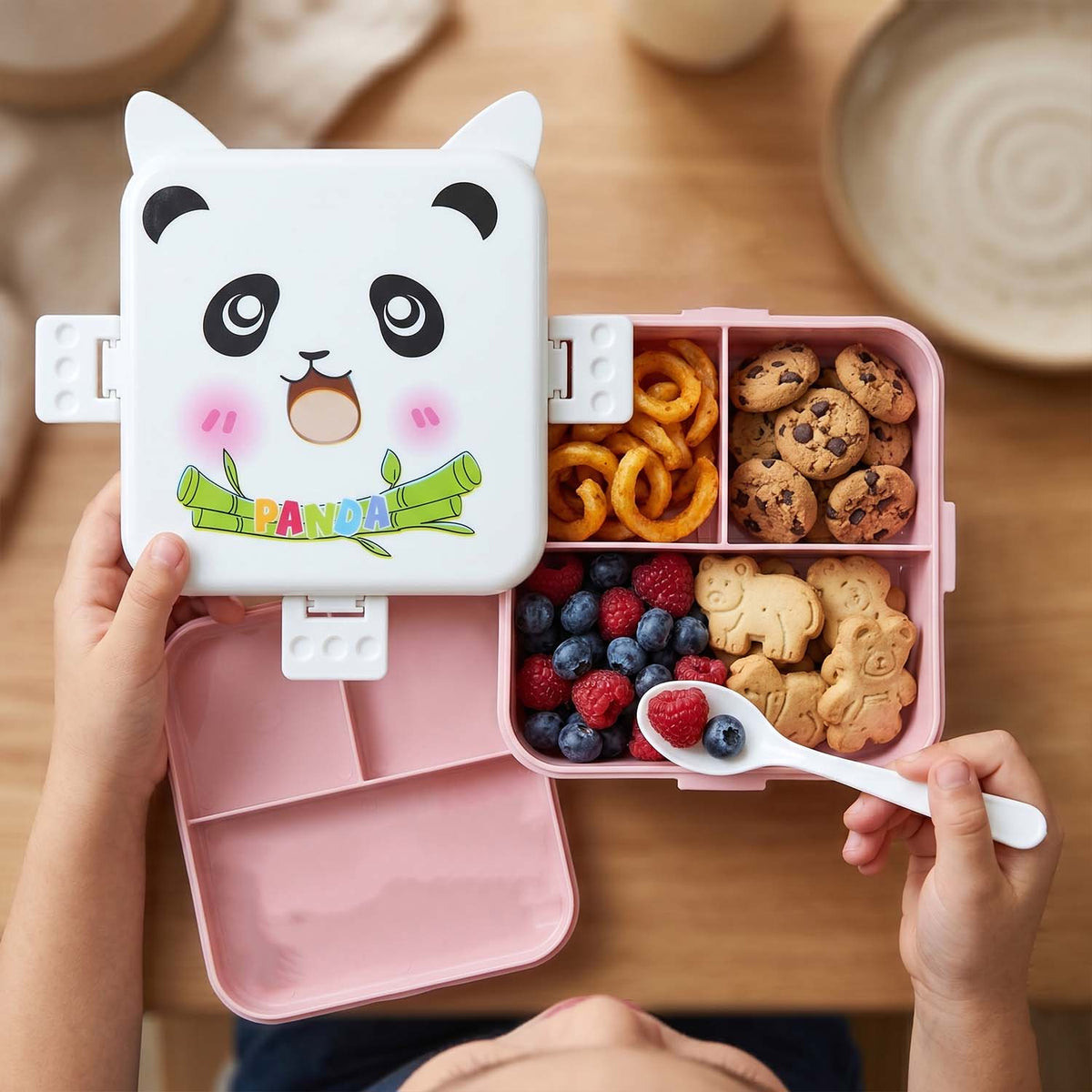 Kids Lunch & Hydration Combo – Panda Lunch Box with Vacuum Insulated Water Bottle