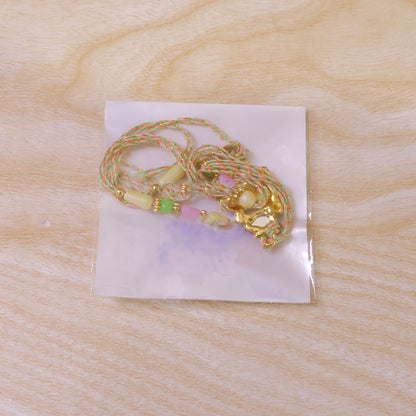 Multicolor Kundan Cluster Pendant Rakhi with Pastel Beads
