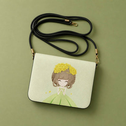 Open magnetic flap showing spacious compartment