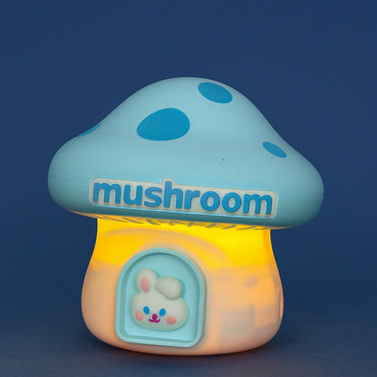 Cute Blue Mushroom LED Night Lamp for Kids Bedroom, Nursery & Bedside Decor