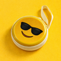 Emoji Coin Pouch – Round Zippered Compact Wrist Strap