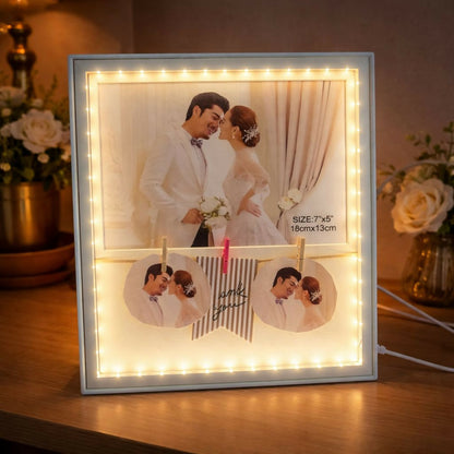 LED Photo Frame 7x5 Collage with Clips Decorative Light Frame
